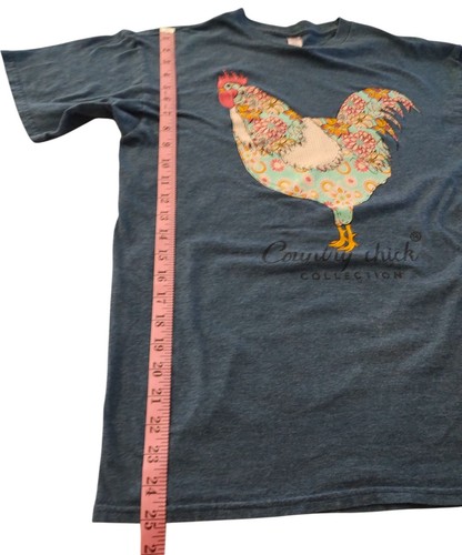 Country Chick Collection T-Shirt Dazzle Up Huhn Blau Damen Medium SIEHE - Bild 8 von 9