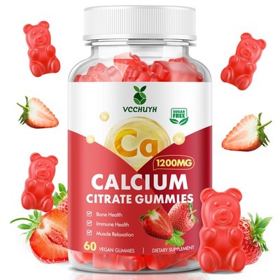 VCCHUYH Calcium Citrate Gummies 1200mg, Chewable Calcium Supplements for Wome...