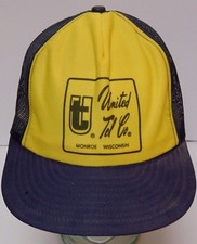 Vtg 1980s UNITED TEL CO Monroe WI Telephone Snapback Hat Trucker Cap MADE IN USA