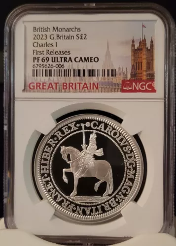 🇬🇧2023 UK BRITISH MONARCHS 1 Oz SILVER PROOF CHARLES I NGC PF69UC FIRST RELEAS
