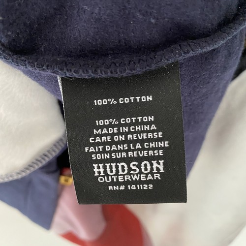 Hudson Outerwear Herren schwarz abnehmbarer Reißverschluss amerikanische Flagge Design Sweatshirt Größe S - Bild 7 von 9