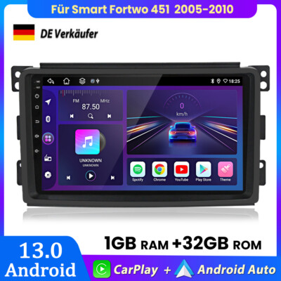 Für Smart Fortwo 451 2005-2010 Android13 Carplay Autoradio GPS NAVI BT WIFI DAB+