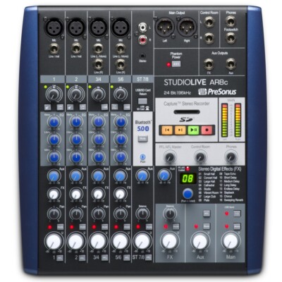 PRESONUS STUDIOLIVE AR8c Portable Audio Interface SD Recording Mixer & Software
