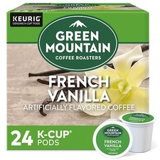 Green Mountain Flavored Coffee French Vanilla Light Roast Keurig 24 K-Cups Fresh