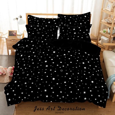 3D Cartoon Srar Pattern Background Quilt Cover Set Bedding Sets Pillowcases 64