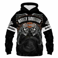 Harley Davidson 3D Hoodie, Harley Davidson Unisex Size Full Lightweight Hoodie
