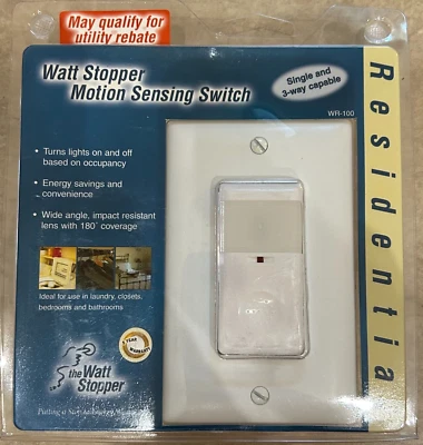 Watt Stopper Residential Motion Sensing Light Switch Energy Saving