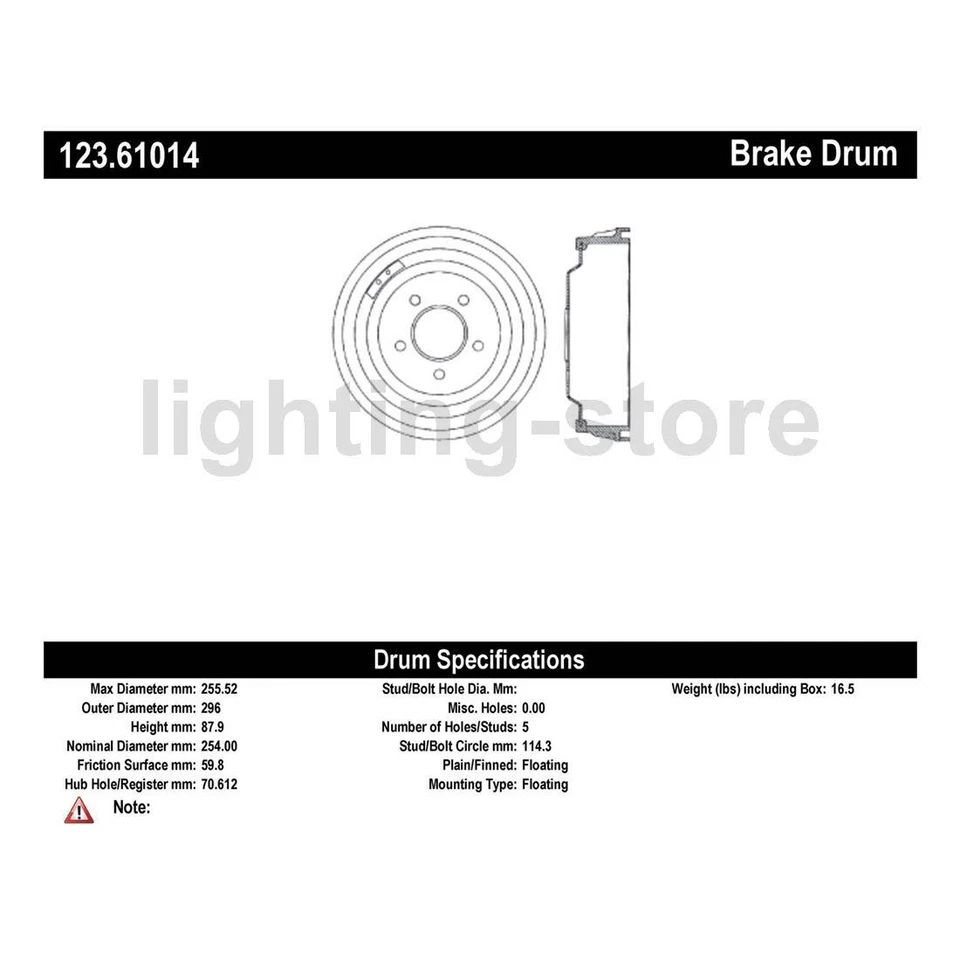 2 后制动鼓适用于福特格拉纳达 5.8L 3.3L 4.1L 5.0L 4.2L — 第 4/4 张图片