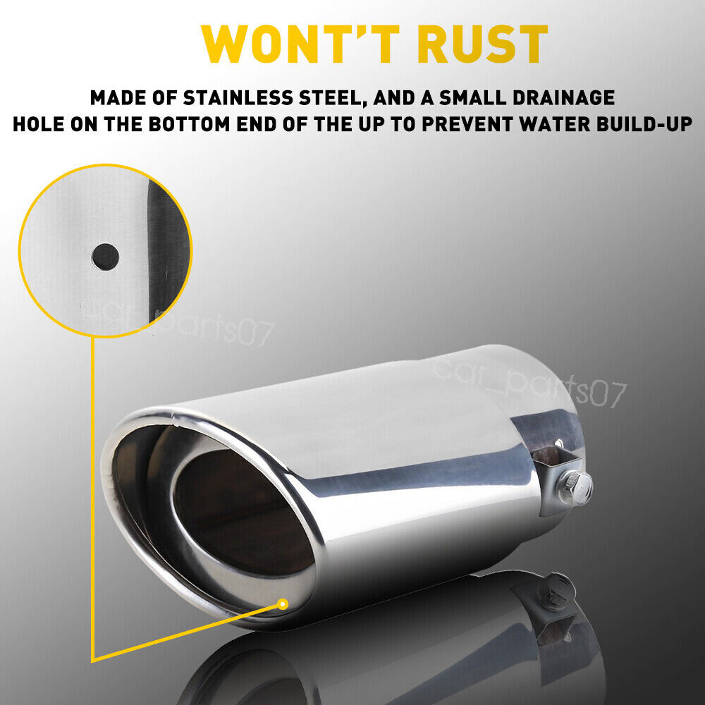 2x Car Exhaust Pipe Rear Tail Muffler Chrome Steel Tip For Maserati MC20 22-24