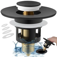 Universal Bathroom Sink Plug Stopper Pop-Up Drain Filter Wash Basin Core Bounce