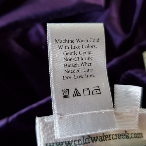 Coldwater Creek Velour Pants M Plum Purple Elastic Waist - Picture 6 of 6