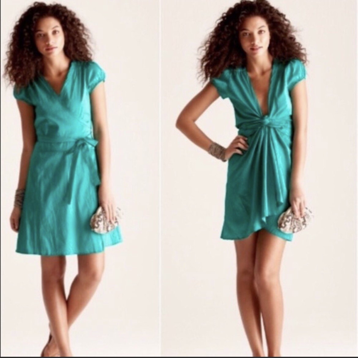 calypso silk wrap dress Teal Silk Wrap Dress Calypso St. Barth