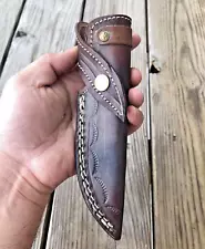 Custom Handmade Fixed blade knife Leather Sheath Belt Carry Holster Case