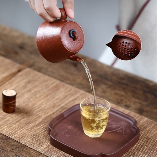 120ml Full Handmade Tea Pot Ball Shaped Infuser Holes Jingpo Clay Zisha Pot New - Picture 10 of 12
