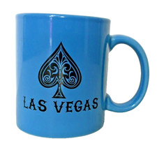Vintage Blue Las Vegas Ceramic Coffee Cup Mug