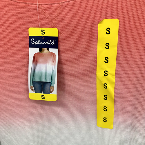 Splendid Womens Sweatshirt Waffle Knit Size Small Peach Teal Dip Dye NWT - Bild 6 von 16