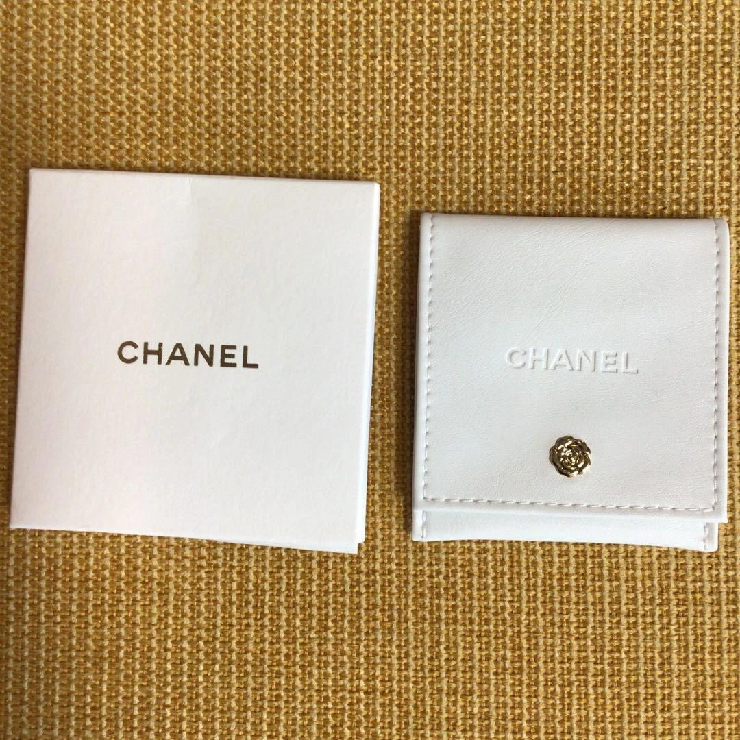 CHANEL Jewelry Case 3.1 Coin Change Purse Accessory Pouch White Logo Gift  New