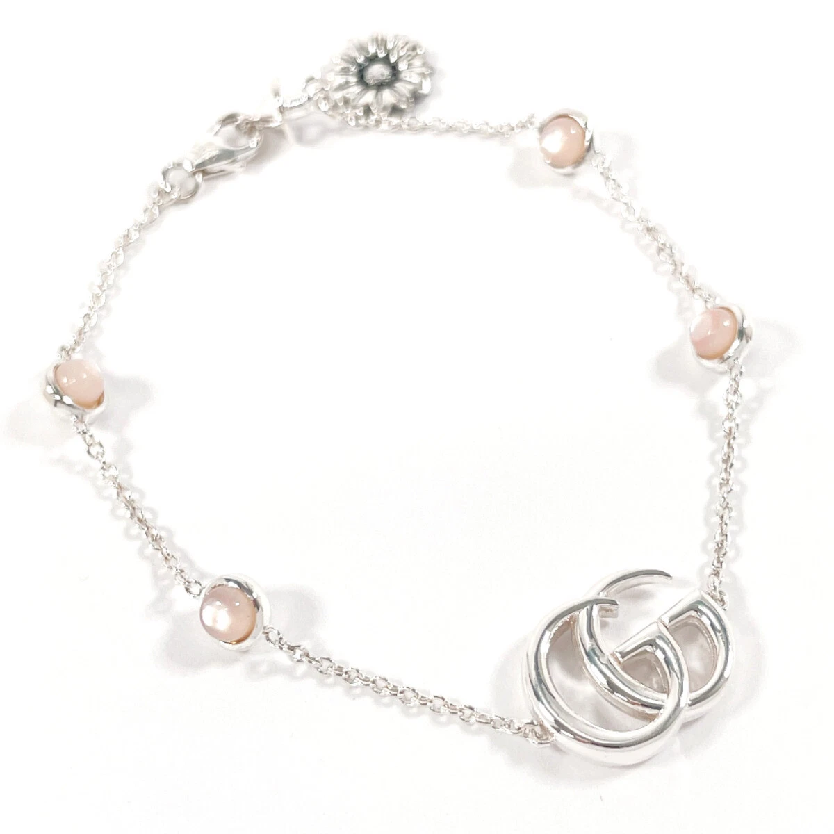 GUCCI Bracciale Madreperla Fiore Doppia G Argento925 Argento Rosa Accessorio