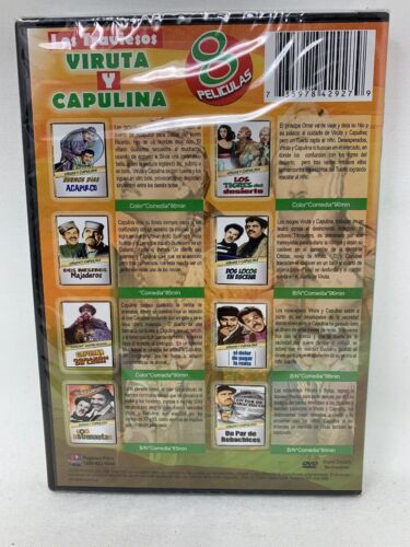 Los Traviesos Viruta Y Capulina DVD 8 PELICULAS Comedia New Sealed 8 Films - Imagen 2 de 2