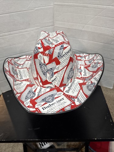 Budweiser & Bud Light Cowboy Hat Cardboard Beer Party Hat One Size Fits Most - Picture 2 of 13
