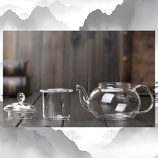 Artisan Glass Teapot | Premium Borosilicate Tea Set 600ml + 2 Tea Cups 100ml