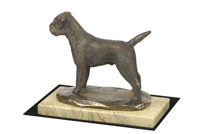 Border Terrier Statuette auf einem Sandstein Art-Dog