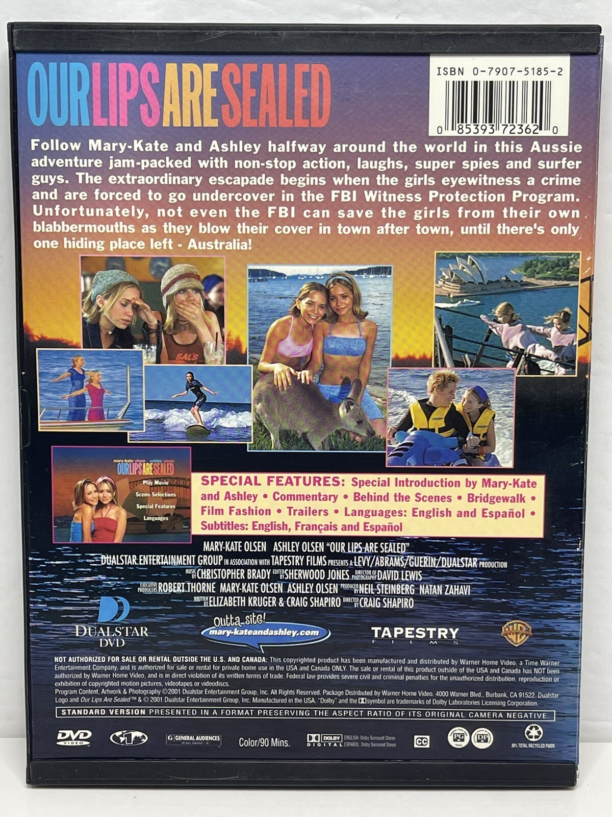 Our Lips Are Sealed (DVD, Olsen Twins, 2001, MaryKate Olsen, Ashley