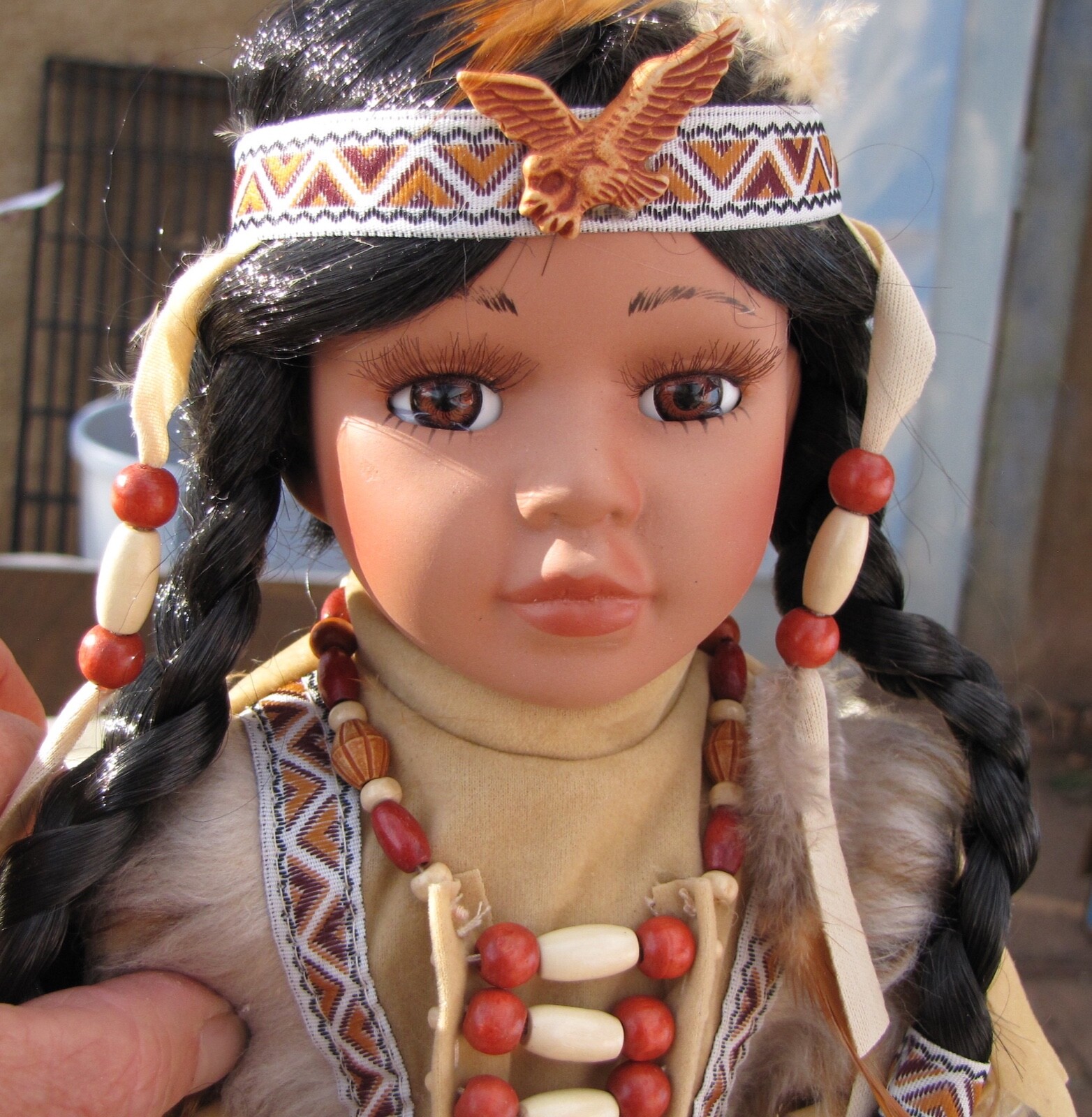 J. Misa Collection Porcelain Doll Native American Doll with Beaded Dress eBay