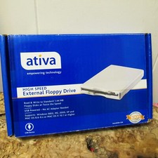 Ativa External Floppy Disk Drive 1.44 MB 3.5" USB Device UNTESTED