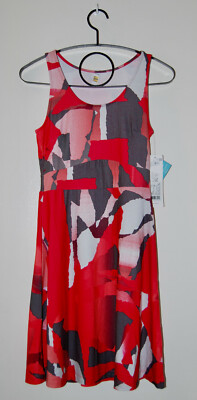 NWT Lolë Women's Tropical Rose Santa Fe Pink Slvls Saffron Tank Dress sz XS