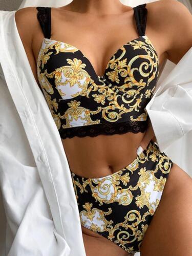 Mode Design Luxus Damen Push Up Bikini hochtailliert Badeanzug Bademode - Bild 1 von 13