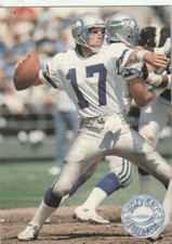 FREE SHIPPING-MINT-1991 Pro Set Platinum Dave Krieg #112 SEAHAWKS +BONUS CARDS