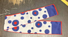 Womens Scarf- Red White  Blue Polka Dot- 42" x 5" - Head/Purse/Fashion Scarf