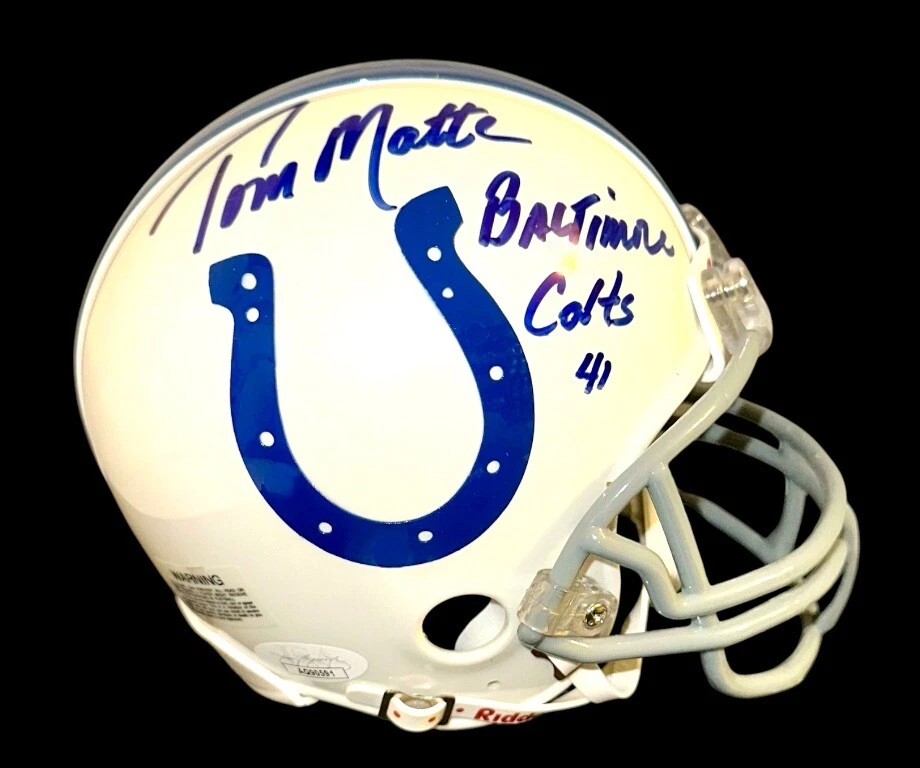 TOM MATTE AUTOGRAPHED SIGNED BALTIMORE COLTS MINI HELMET JSA CERT. - Image 2 of 4
