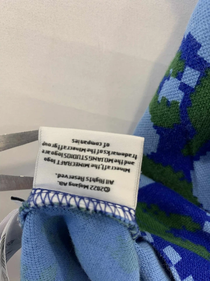 Rare Lacoste x Minecraft Unisex Polo Shirt Classic Blue Green Creeper Sz L #75 - Image 4 of 4