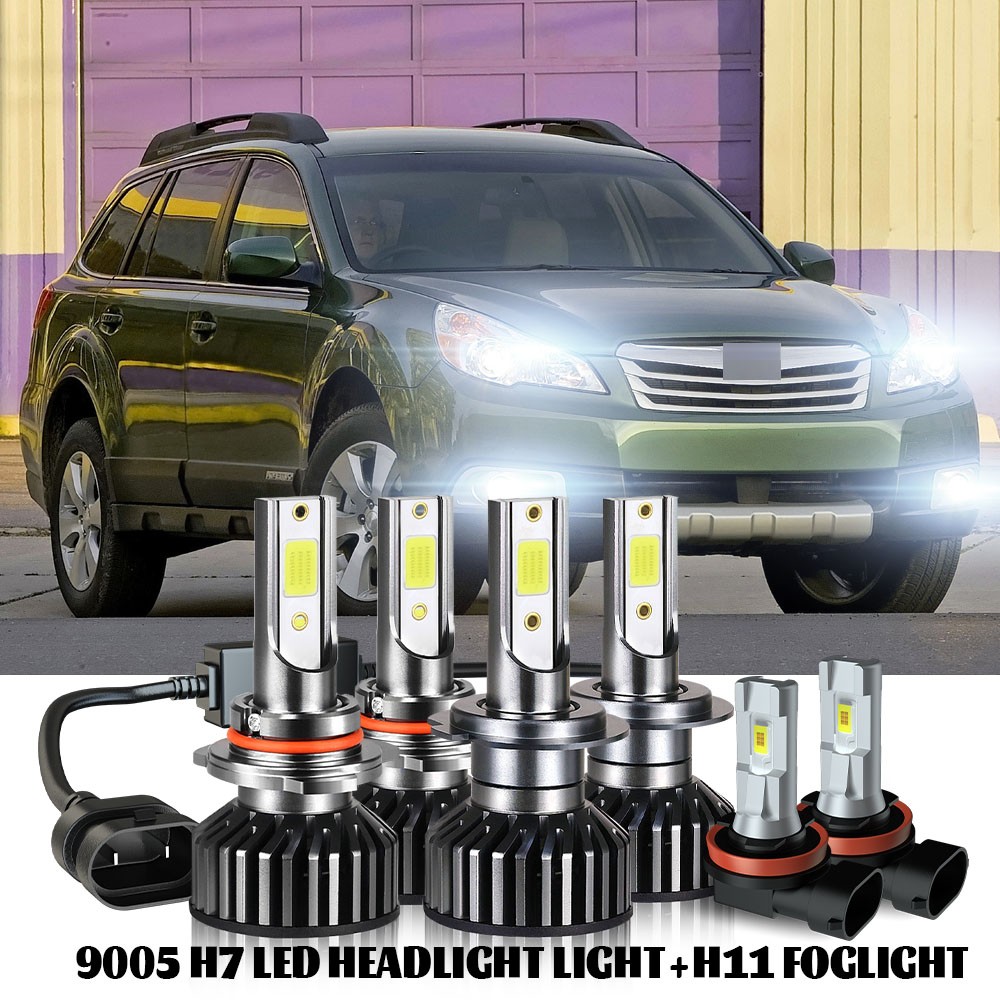 For Subaru Outback 2010-2014 6X LED Headlight High Low + Fog Bulbs Combo 6000K