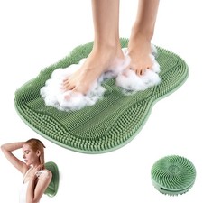 Bath Shower Foot Scrubber Mat - Silicone Shower Foot Scrubber Mat XL Cleane...