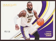 2023-24 Panini Immaculate LeBron James Gold #5/10 Variation NBA Card #92