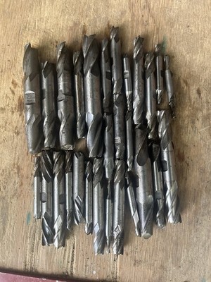 Lot (20+) Used HSS Milling Cutters Double End Mills Machinist Tooling Bits -READ
