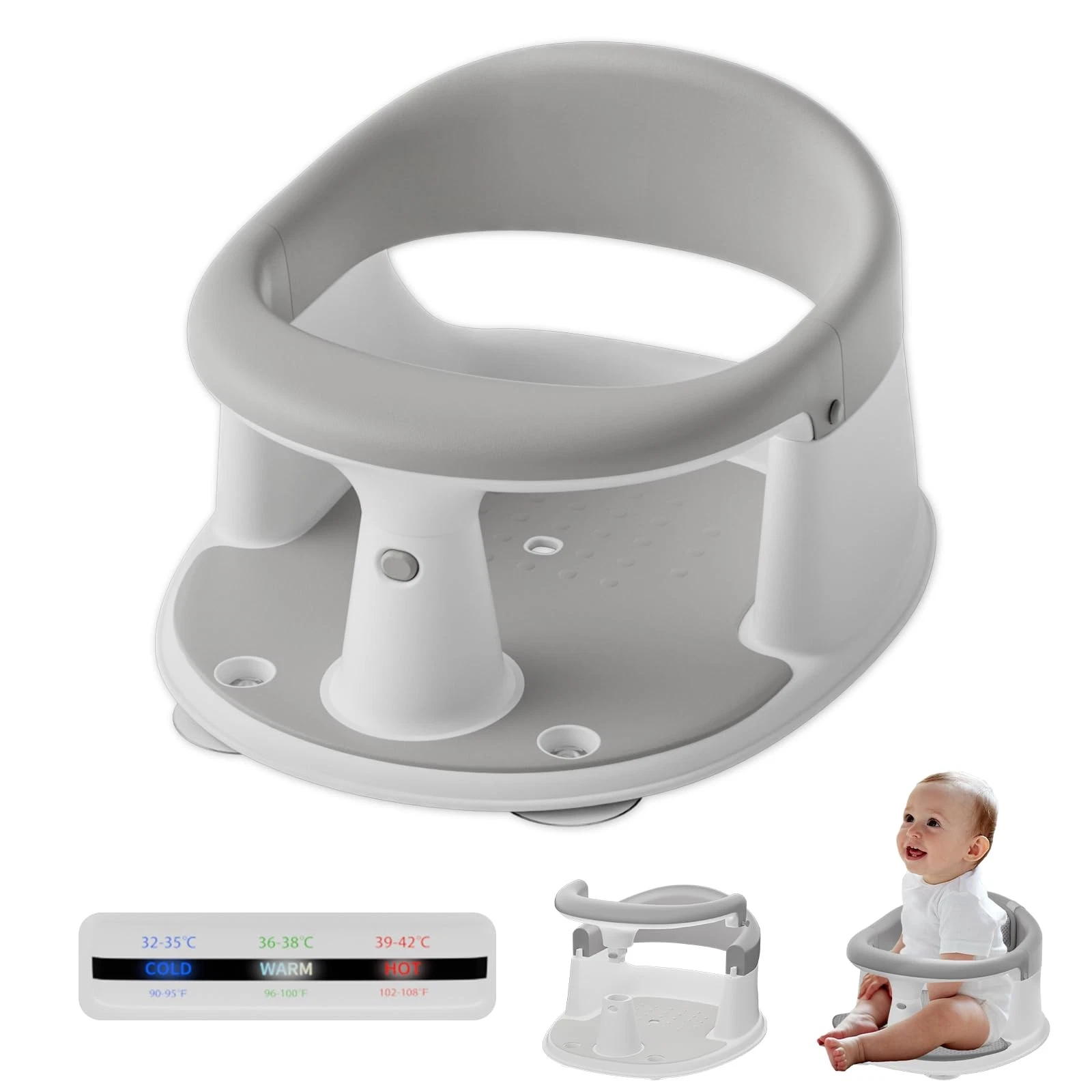 Baby Bath Seat for Babies 6 Months Up - 360° Protection Bath Seats for Babie...