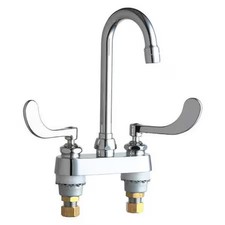 Chicago Faucet 895-317Abcp Gooseneck Kitchen/Bathroom Faucet, Manual, 4" Mount,