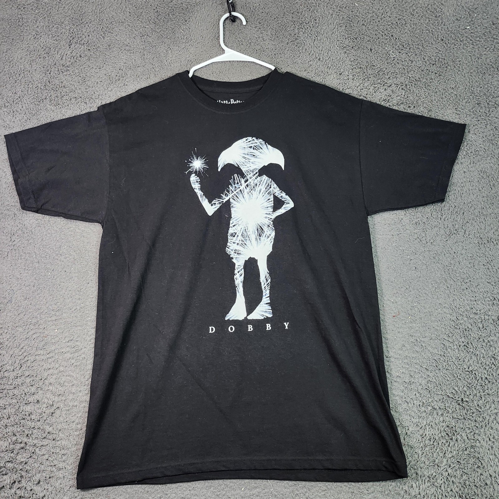 Harry Potter Dobby Shirt Mens Large Black House Elf Wand Movie Graphic Tee