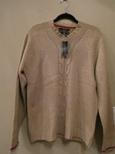 Tommy Hilfiger Cable Knit Men's Beige Sweater Size M. NEW.
