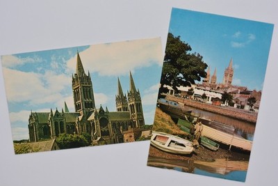 LOT (2) Truro Cathedral in Cornwall, England Postcards (UNPOSTED)