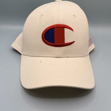 Champion C Logo Baseball Cap Adjustable Strapback Hat Cream Red Blue Unisex OSFA