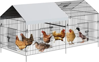 MARKENLOS 2x1x1M gallinero metal recinto de rueda libre recinto al aire libre jaula para pollos establo para animales pequeños