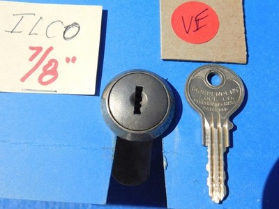 1940s Arcade Game Lock 7/8 inch, Independent Lock Company with key VE 772