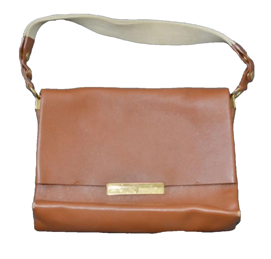 Celine Shoulder Bag Purse Leather Brown Gold hardware for Present From JAPAN