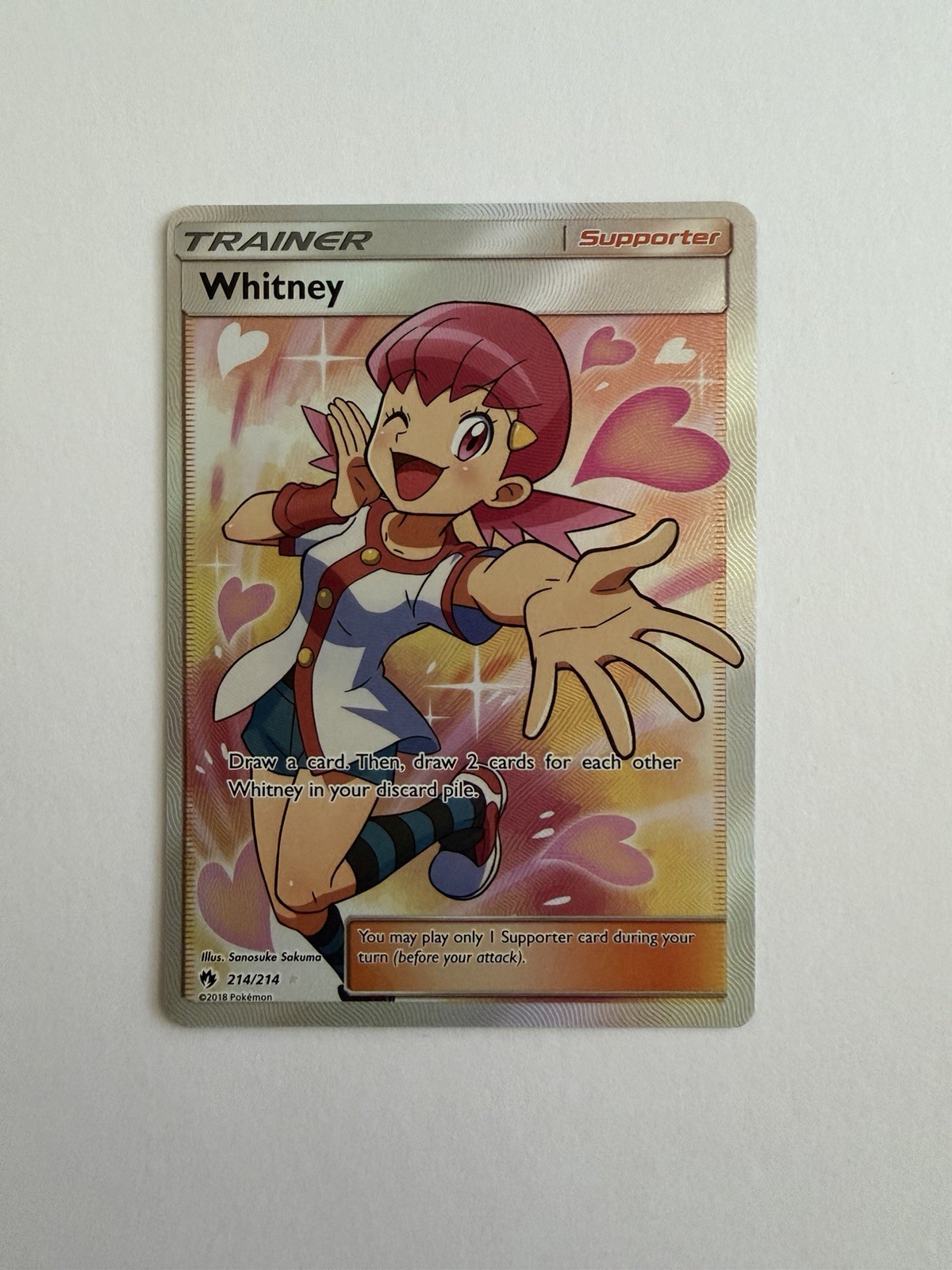 Whitney Full Art Holo Ultra Rare 214/214 Sm-Lost Thunder Pokémon TCG Trainer