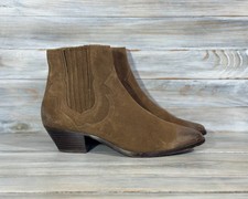 ASH Harper Heels Boots Brown Sugar Suede Ankle Women's Shoes Luxury Brand